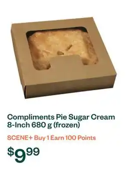 Voilà Compliments Pie Sugar Cream 8-Inch 680 g (frozen) offer