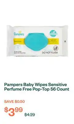 Voilà Pampers Baby Wipes Sensitive Perfume Free Pop-Top 56 Count offer