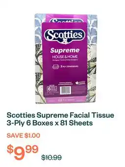 Voilà Scotties Supreme Facial Tissue 3-Ply 6 Boxes x 81 Sheets offer