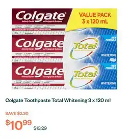 Voilà Colgate Toothpaste Total Whitening 3 x 120 ml offer