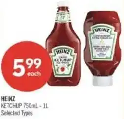 Shoppers Drug Mart Heinz ketchup 750 ml offer