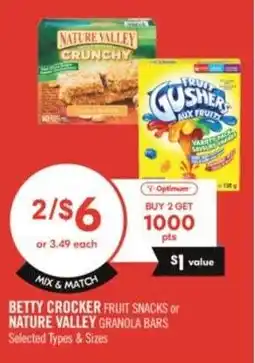 Shoppers Drug Mart Betty crocker fruit or Nature valley offer