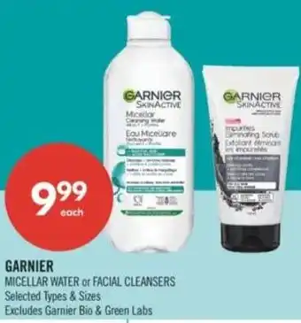 Shoppers Drug Mart Garnier Micellar Water or Facial Cleansers offer