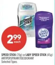 Shoppers Drug Mart Speed stick or Lady Speed Stick offer