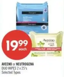 Shoppers Drug Mart Aveeno or Neutrogena duo wipes offer