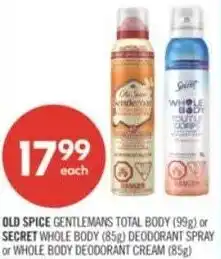 Shoppers Drug Mart Old Spice or Secret offer