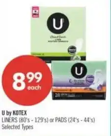 Shoppers Drug Mart U by KOTEX offer