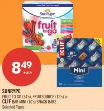 Shoppers Drug Mart SunRype Fruit and Clif Bar Mini offer