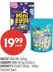 Shoppers Drug Mart Nestle Hide Me and Cadbury Mini or Hershey's offer