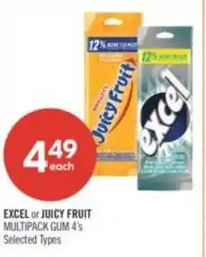 Shoppers Drug Mart Excel or Juicy Fruit offer