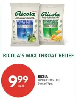 Shoppers Drug Mart Ricola lozenges offer