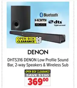 2001 Audio Video DHTS316 Low Profile Sound Bar, 2-way Speakers & Wireless Sub offer