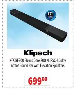 2001 Audio Video XCORE200 Flexus Core 200 KLIPSCH Dolby Atmos Sound Bar with Elevation Speakers offer