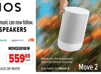 2001 Audio Video MOVE2US1B/W PORTABLE SPEAKERS offer