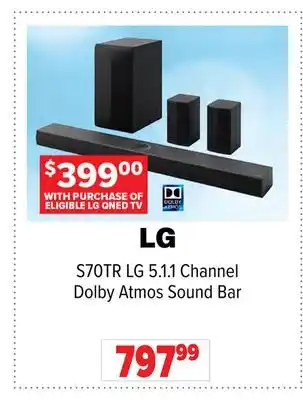 2001 Audio Video S70TR 5.1. 1 Channel Dolby Atmos Sound Bar offer