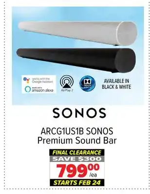 2001 Audio Video ARCG1US1B Premium Sound Bar offer