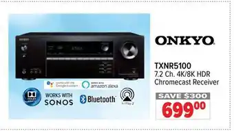 2001 Audio Video TXNR5100 7.2 Ch. 4K/8K HDR Chromecast Receiver offer