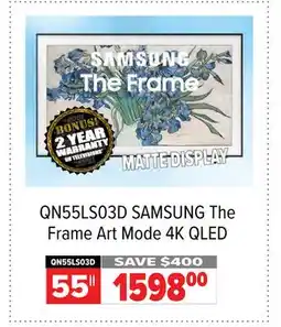 2001 Audio Video QN55LS03D 55 The Frame Art Mode 4K QLED offer