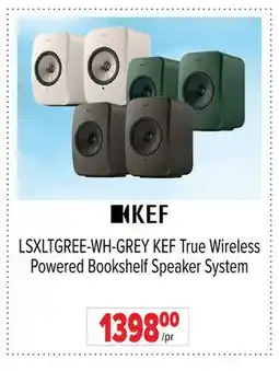 2001 Audio Video LSXLTGREE-WH-GREY KEF True Wireless Powered Bookshelf Speaker System offer