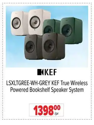 2001 Audio Video LSXLTGREE-WH-GREY KEF True Wireless Powered Bookshelf Speaker System offer