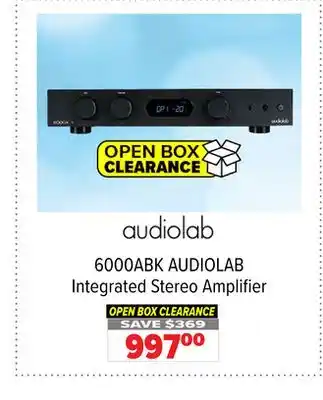 2001 Audio Video 6000ABK Integrated Stereo Amplifier offer