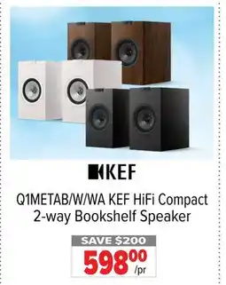 2001 Audio Video Q1METAB/W/WA KEF HiFi Compact 2-way Bookshelf Speaker offer