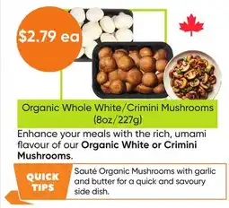 Healthy Planet Organic Whole White/Crimini Mushrooms (8oz/227g) offer