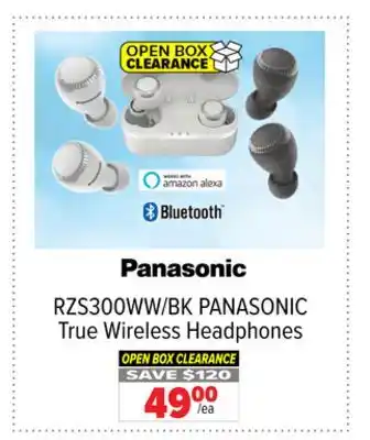 2001 Audio Video RZS300WW/BK PANASONIC True Wireless Headphones offer