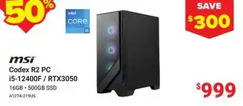 Visions Electronics Codex R2 PC i5-12400F / RTX3050 offer