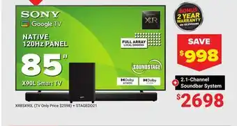 Visions Electronics SONY X90L 85 Smart TV + 2.1-Channel Soundbar System offer