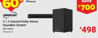 Visions Electronics SOUNDSTAGE 3.1.2 channel Dolby Atmos Soundbar System offer