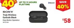 Visions Electronics SONY Truly Wireless Earbuds Black offer