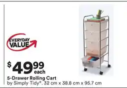 Michaels 5-Drawer Rolling Cart by Simply Tidy offer