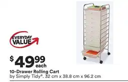 Michaels 10-Drawer Rolling Cart by Simply Tidy offer