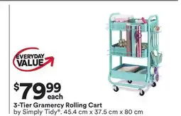 Michaels 3-Tier Gramercy Rolling Cart by Simply Tidy offer