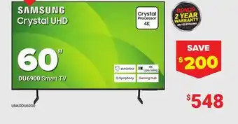 Visions Electronics Samsung 60 DU6900 Smart TV offer