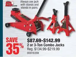 PartSource Torin BIG RED 2 or 3-Ton Combo Jacks offer