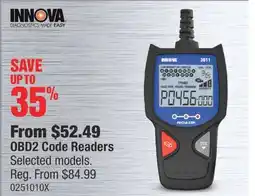 PartSource INNOVA OBD2 Code Readers offer