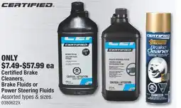 PartSource Certified Brake Cleaners, Brake Fluids or Power Steering Fluids offer