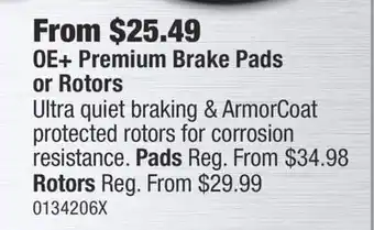 PartSource OE+ Premium Brake Pads or Rotors offer