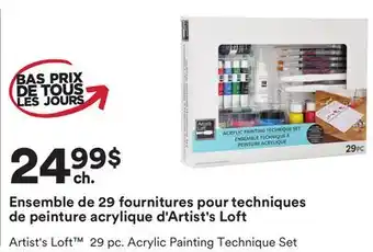 Michaels Ensemble de 29 fournitures pour techniques de peinture acrylique d'Artist's Loft offer