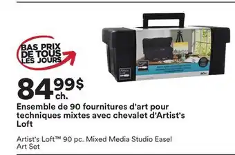 Michaels Ensemble de 90 fournitures d'art pour techniques mixtes avec chevalet d'Artist's Loft offer