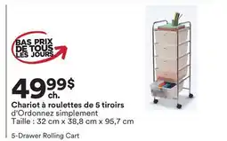 Michaels Chariot à roulettes de 5 tiroirs d'Ordonnez simplement offer