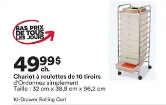 Michaels Chariot à roulettes de 10 tiroirs d'Ordonnez simplement offer