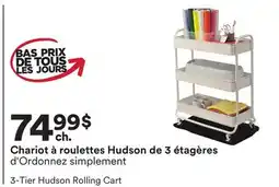 Michaels Chariot à roulettes Hudson de 3 étagères d'Ordonnez simplement offer