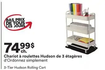 Michaels Chariot à roulettes Hudson de 3 étagères d'Ordonnez simplement offer