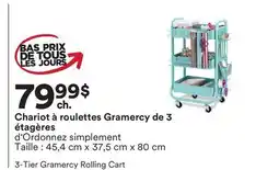 Michaels Chariot à roulettes Gramercy de 3 étagères d'Ordonnez simplement offer