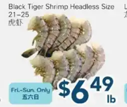 Oceans Fresh Food Market Black Tiger Shrimp Headless Size offer