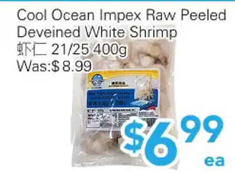 Ample Food Market Cool Ocean Impex Raw Peeled Deveined White Shrimp offer