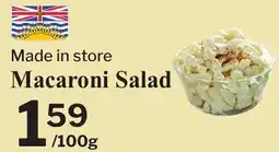 Village Food Markets Macaroni Salad offer